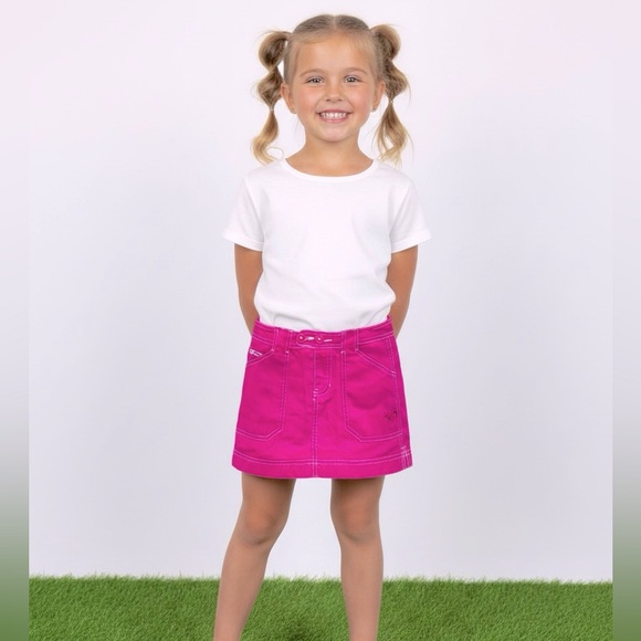 Girls Roxy Pink Denim Skirt - Picture 1 of 6